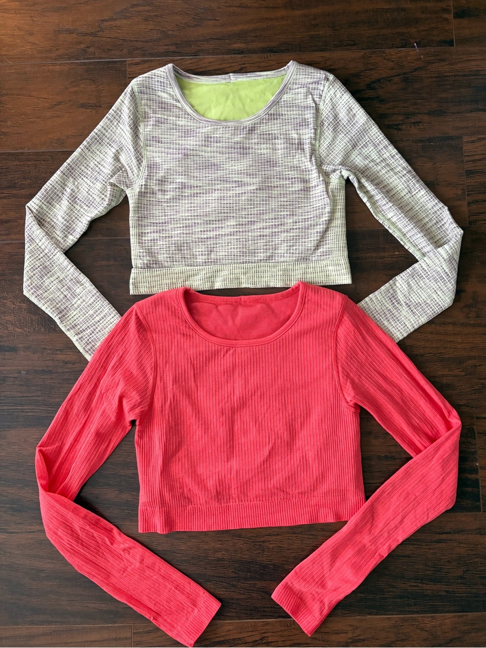 2 Lululemon Long Sleeve cropped top size 8